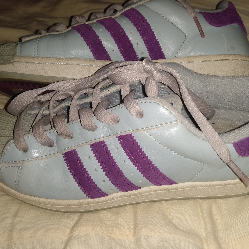 Adidas Women's Purple and Gray Sneakers